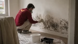Paredes con salitre o eflorescencias: qué significa antes de aplicar un acabado. Fotografía relacionada con tratamiento de humedad y condensación